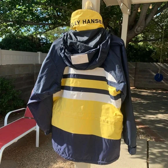 Vintage Helly Hansen nautical jacket navy white yellow size XS - Picture 2 of 16